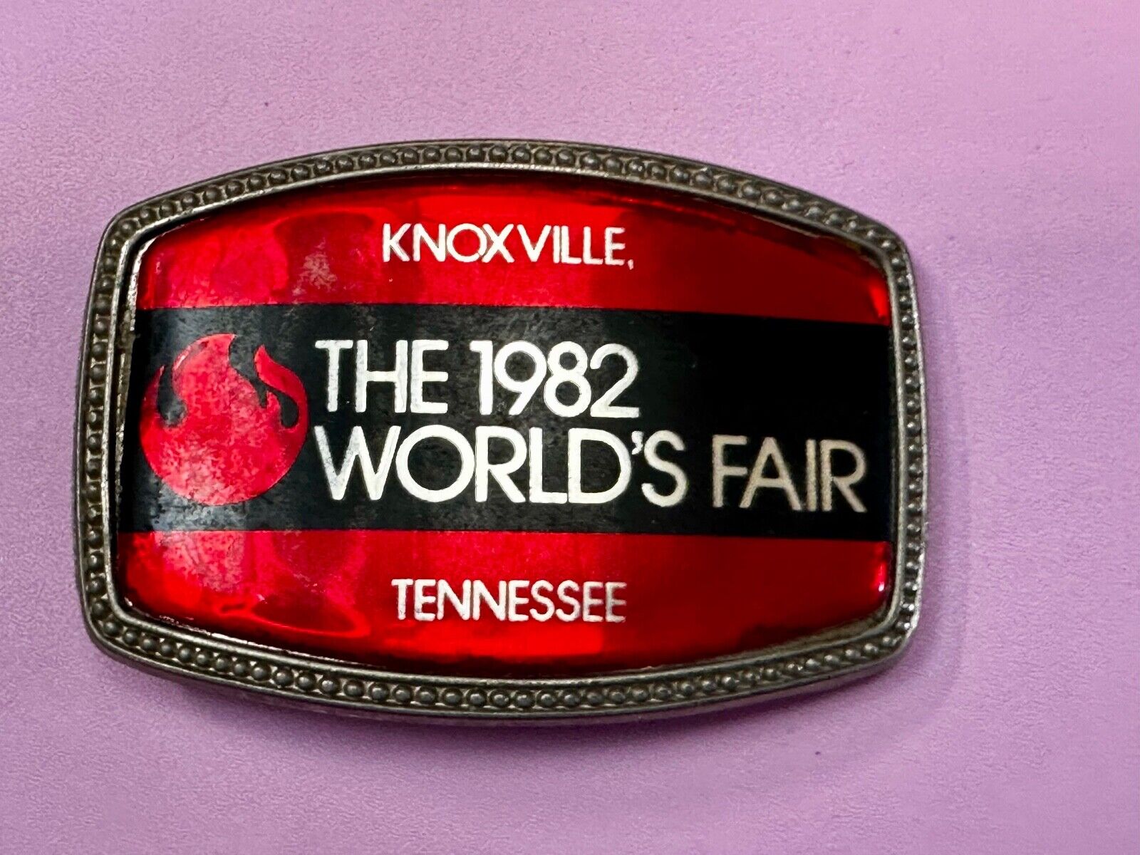 The 1982 World's Fair Knoxville Tennessee Souvenir Commemorative Belt Buckle