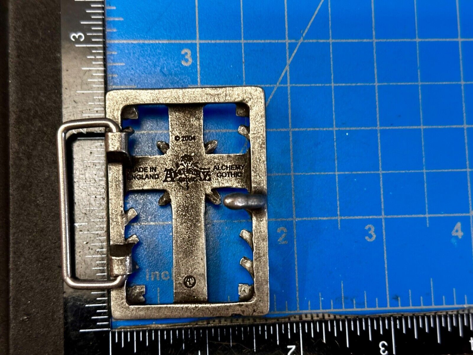 Alchemy Gothic Cross Openwork Centerpiece 2004 Belt Buckle Made in England