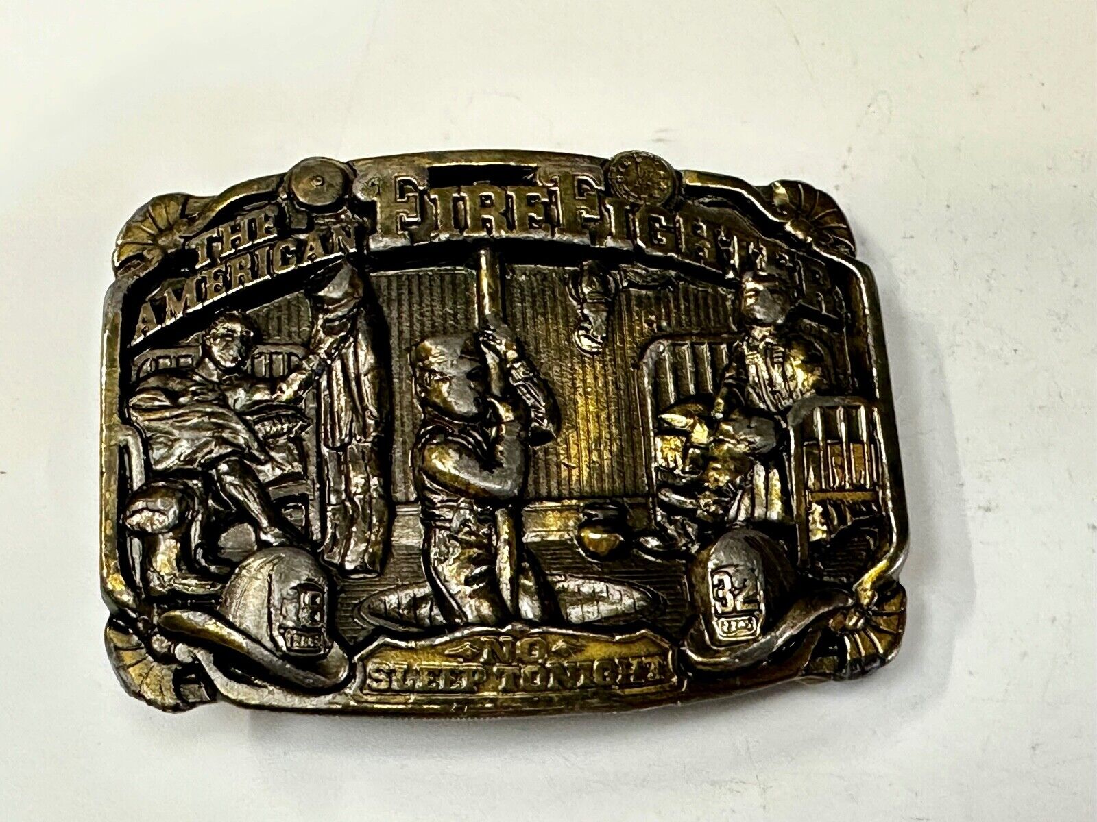 1986 The American Fire Fighter No Sleep Tonight Great American Belt Buckle