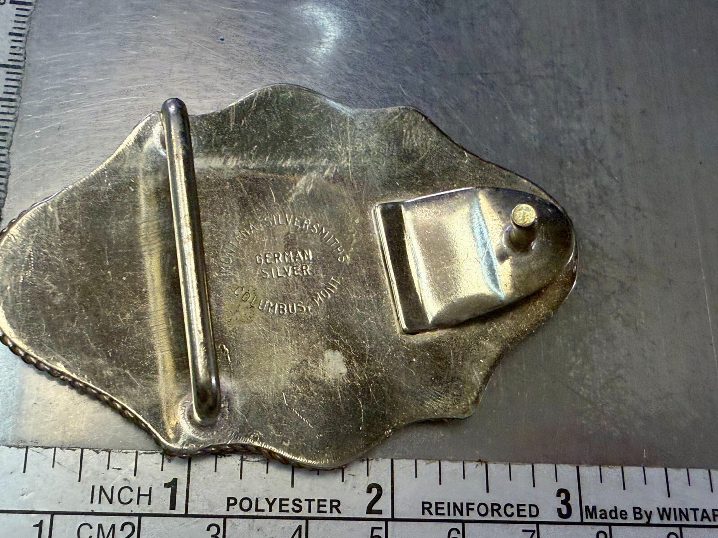 4H Leaf Swirl Ornate German Silver Montana Silversmiths Belt Buckle