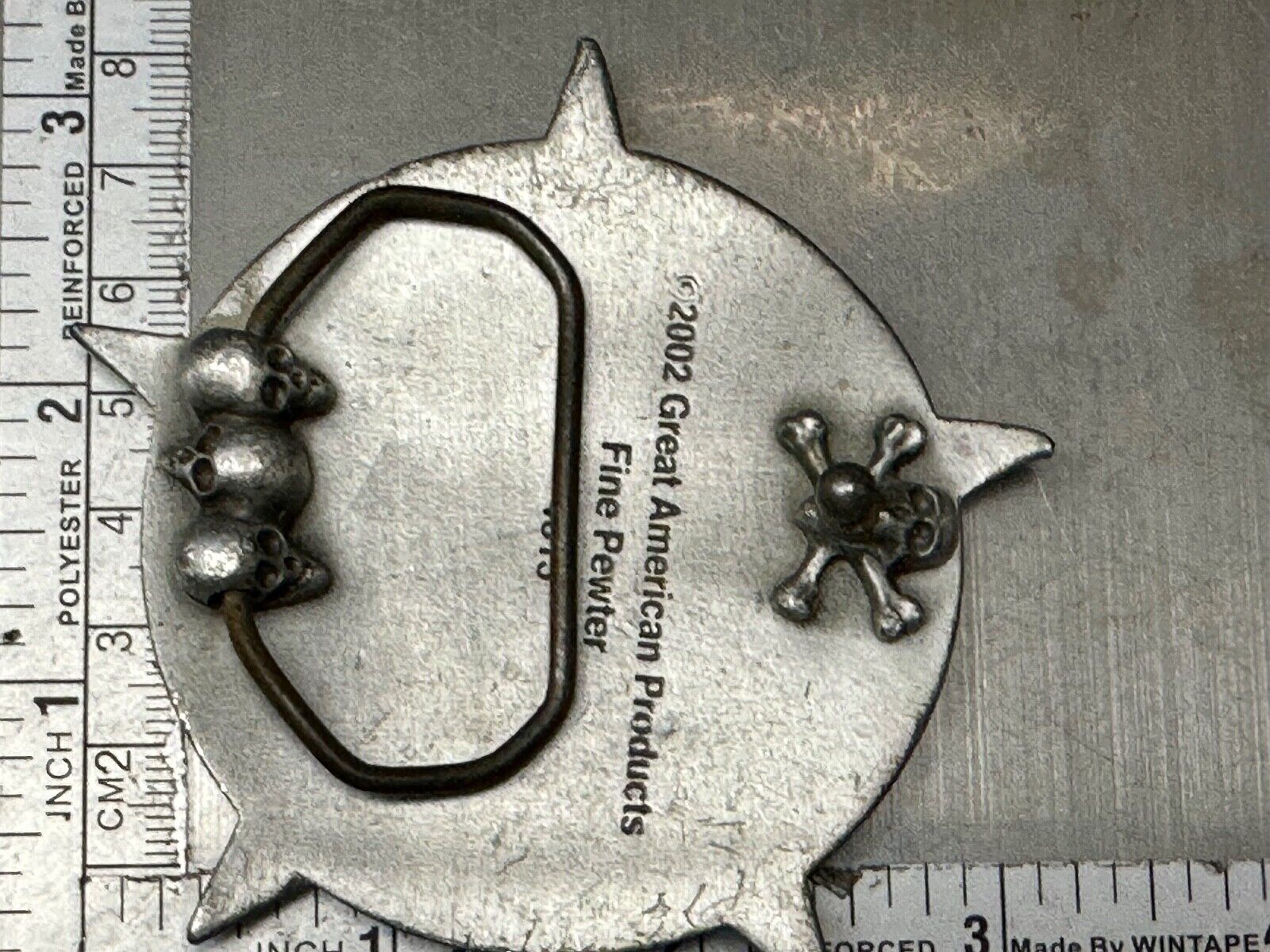 2002 Star in Circle black & Red color Great American Products pewter Belt Buckle