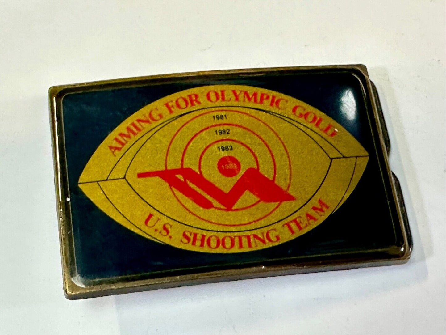 Aiming for Olympic Gold US shooting team 1984 belt buckle