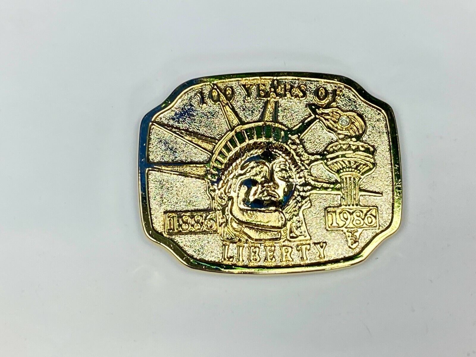 1886-1986 100 Years Of Liberty Statue Of Liberty Belt Buckle Patriotic America