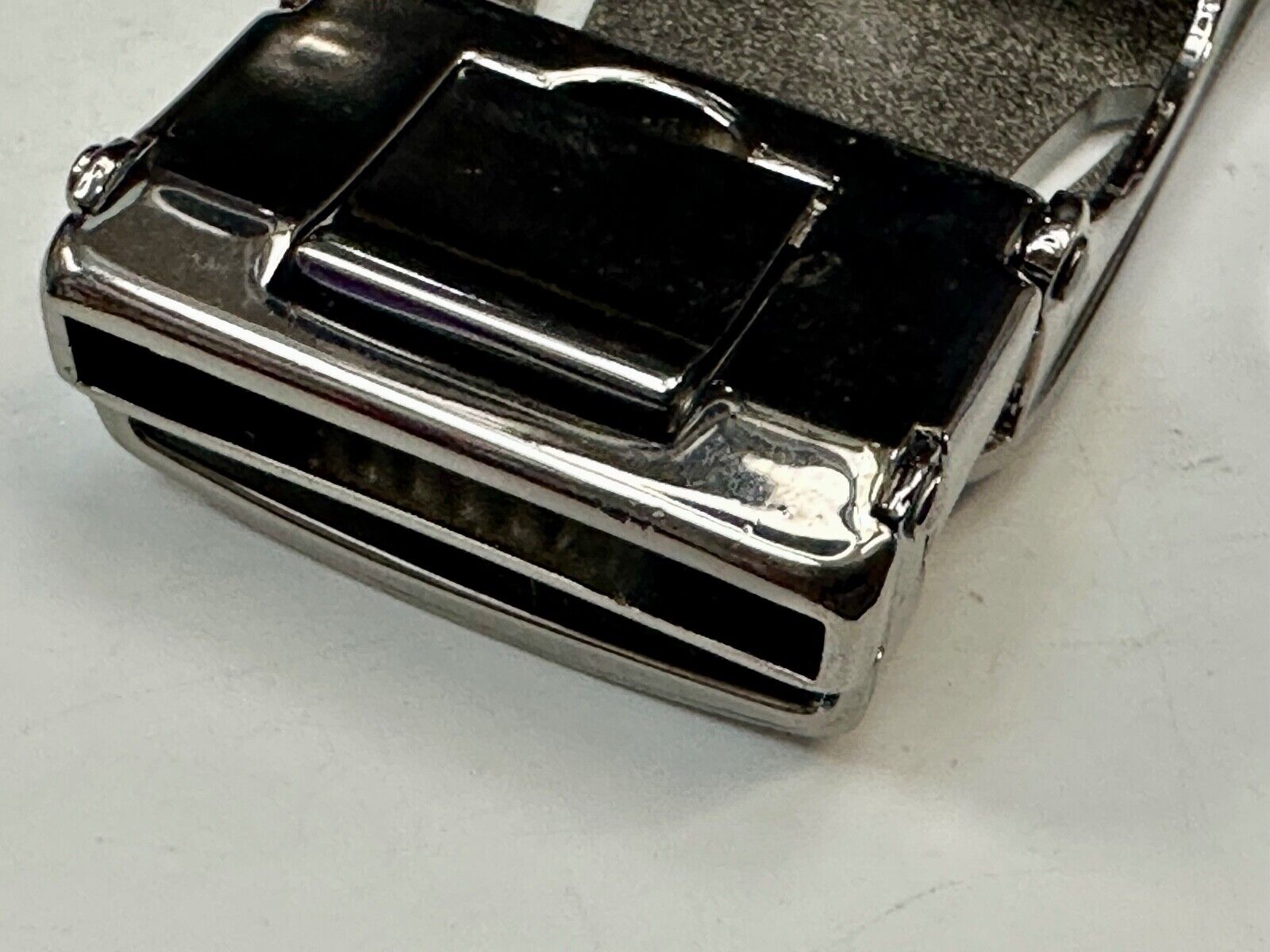 Automatic Ratchet Black & Silver Tone Replacement Dress Style Belt Buckle