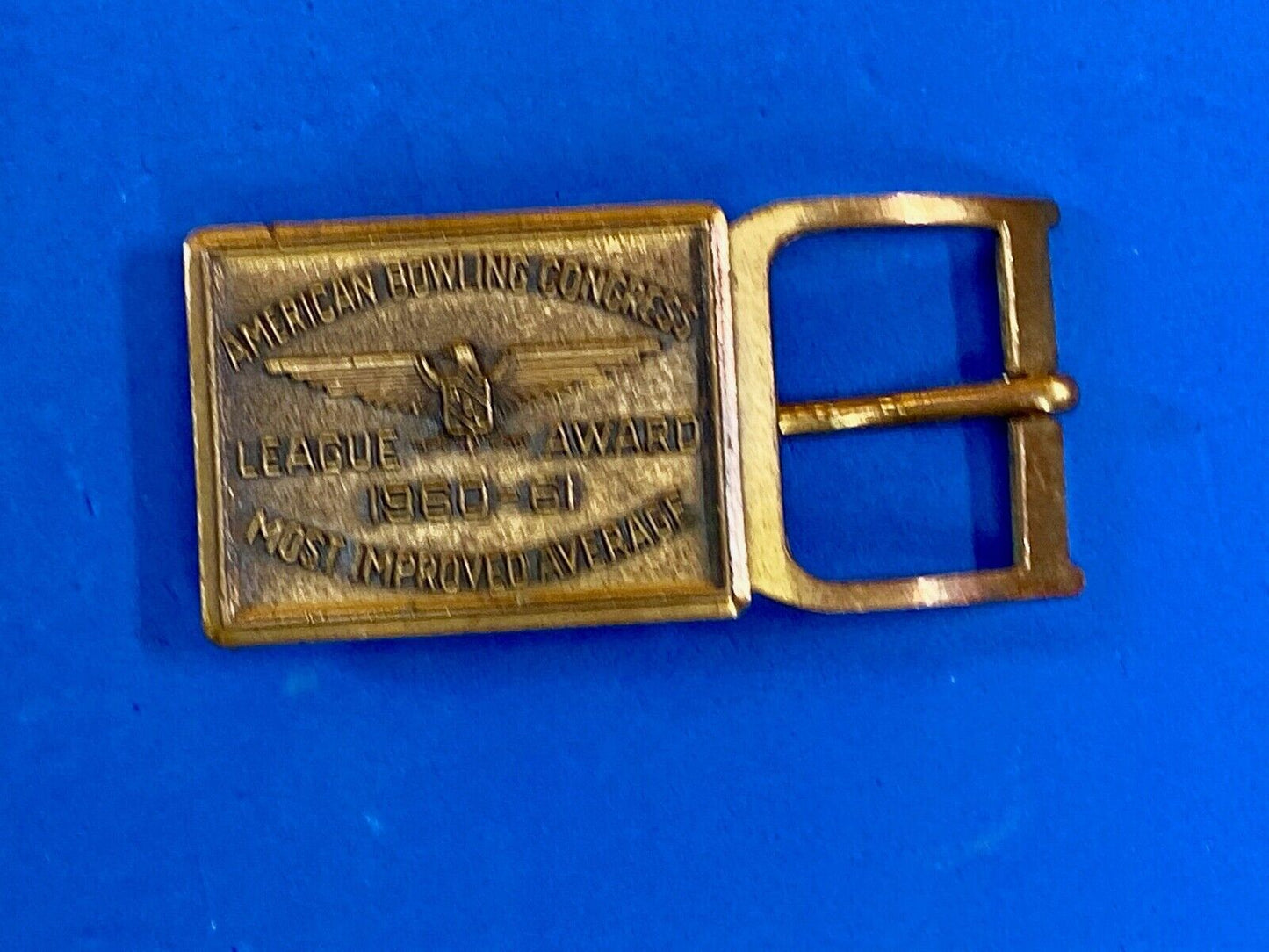 Abc American Bowling Congress  Most Improved Award Belt Buckle 1960 - 61 