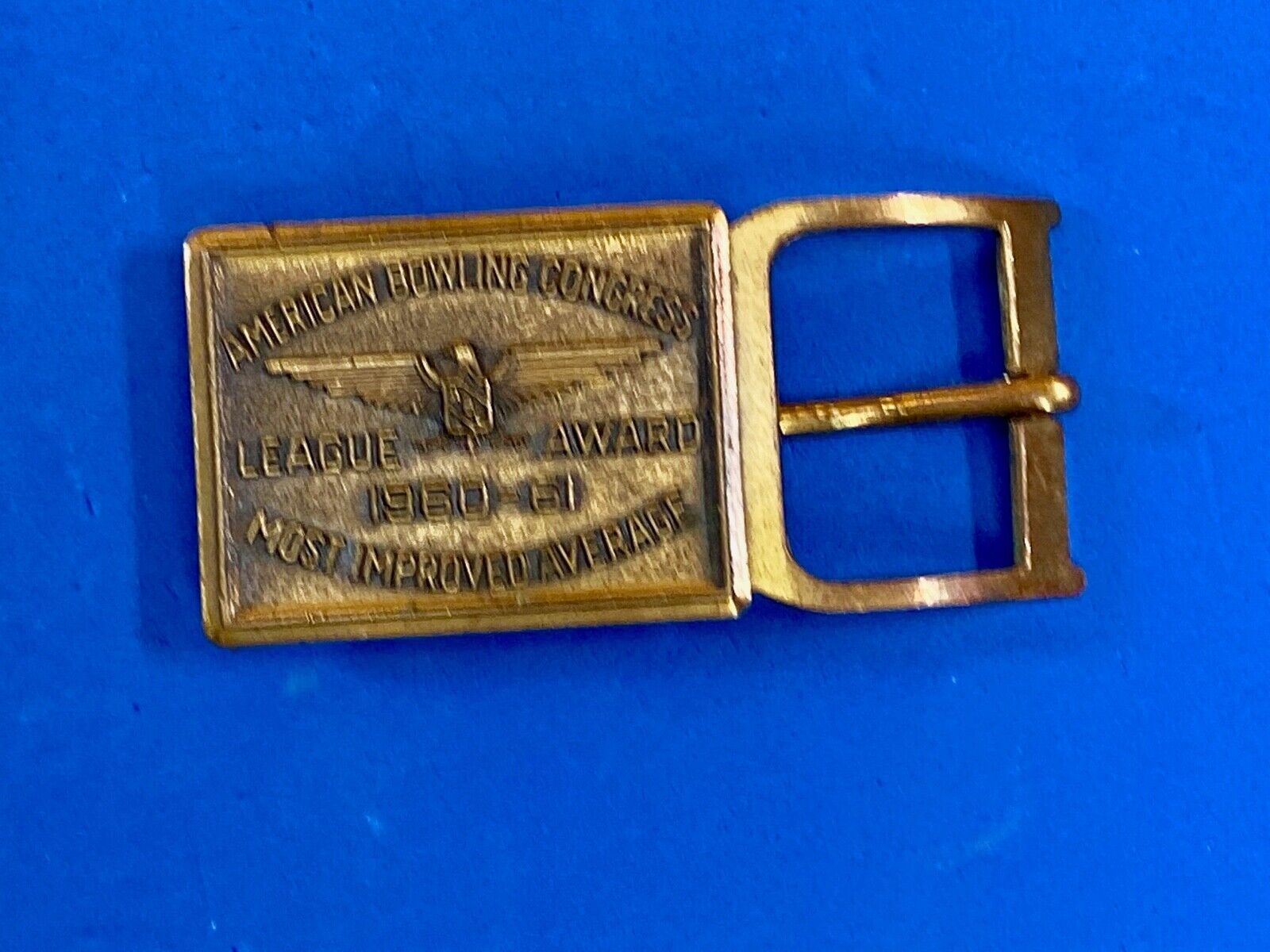 Abc American Bowling Congress  Most Improved Award Belt Buckle 1960 - 61 