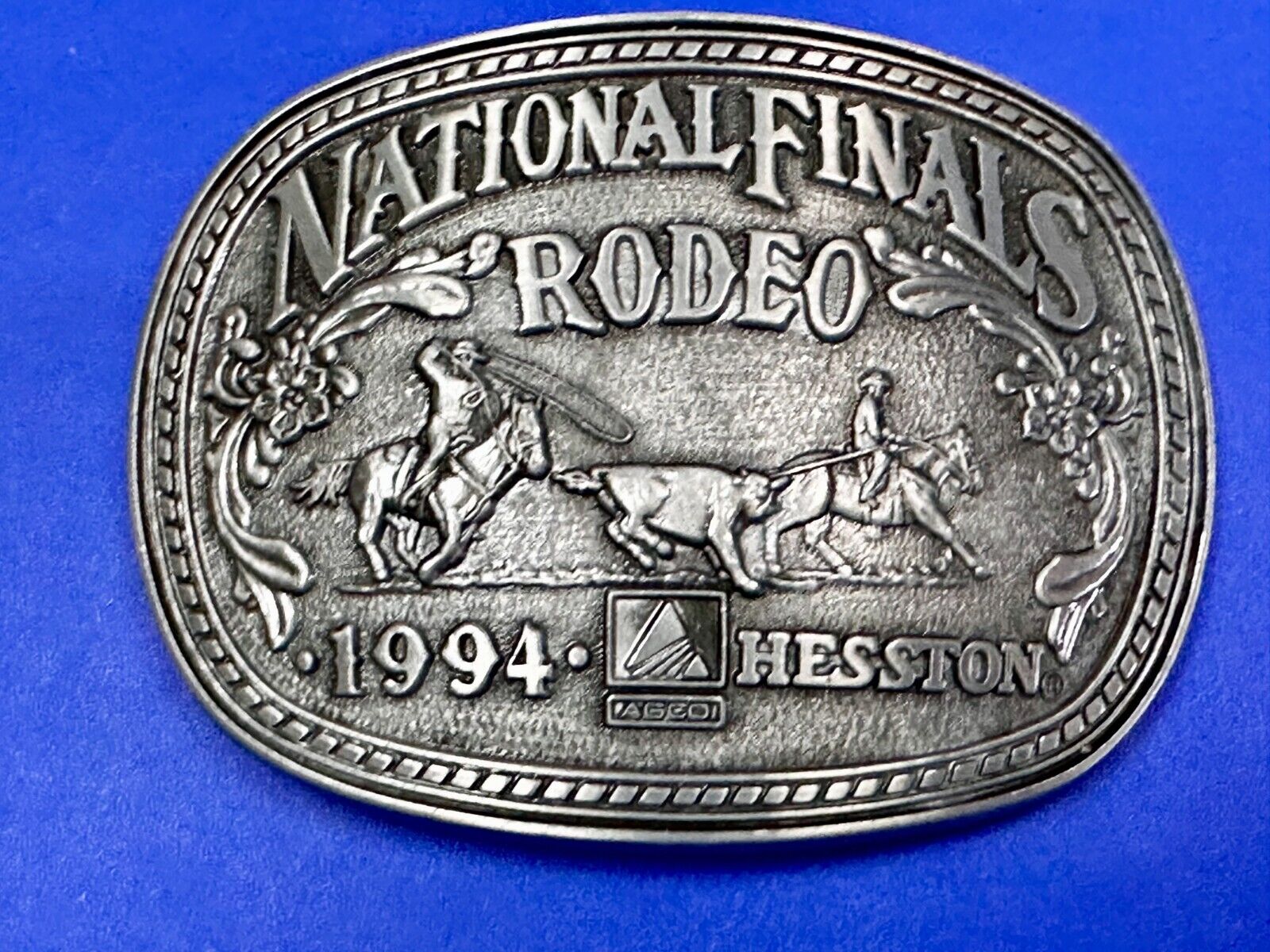 1994 ADM Hesston NFR National Finals Rodeo Cowboys Western Belt Buckle