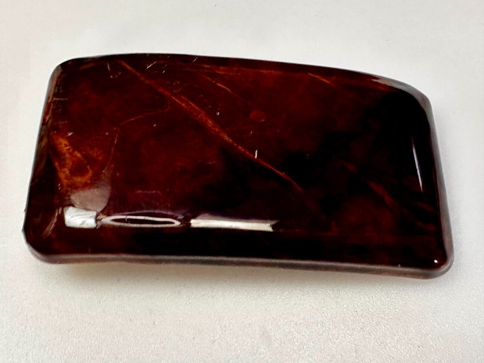 Vintage Glossy Polished Lacquered Wood Belt Buckle By Burl Wood West