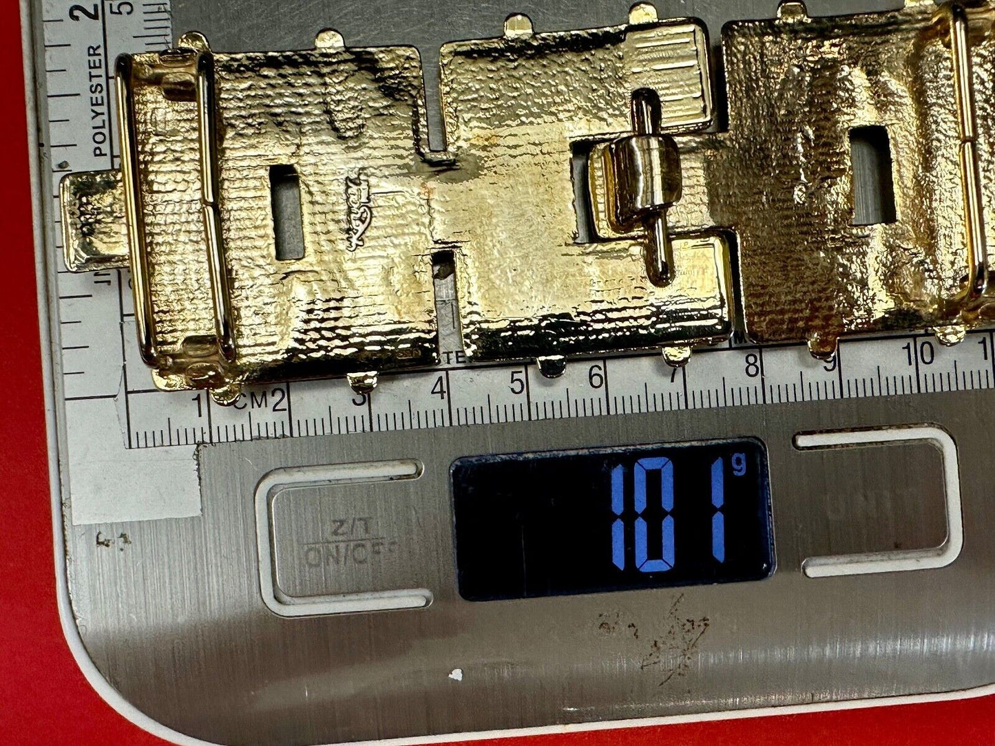 Three Segment gold tone belt buckle signed CK Oucor?