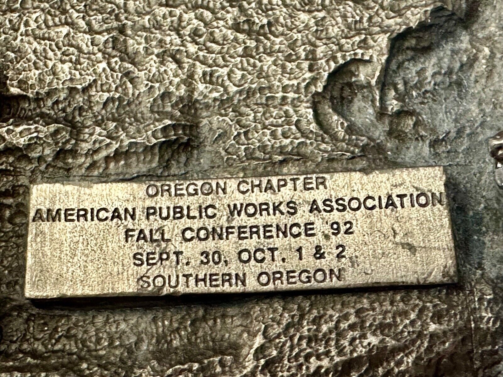 APWA Oregon chapter American Public Works Association Conference belt buckle