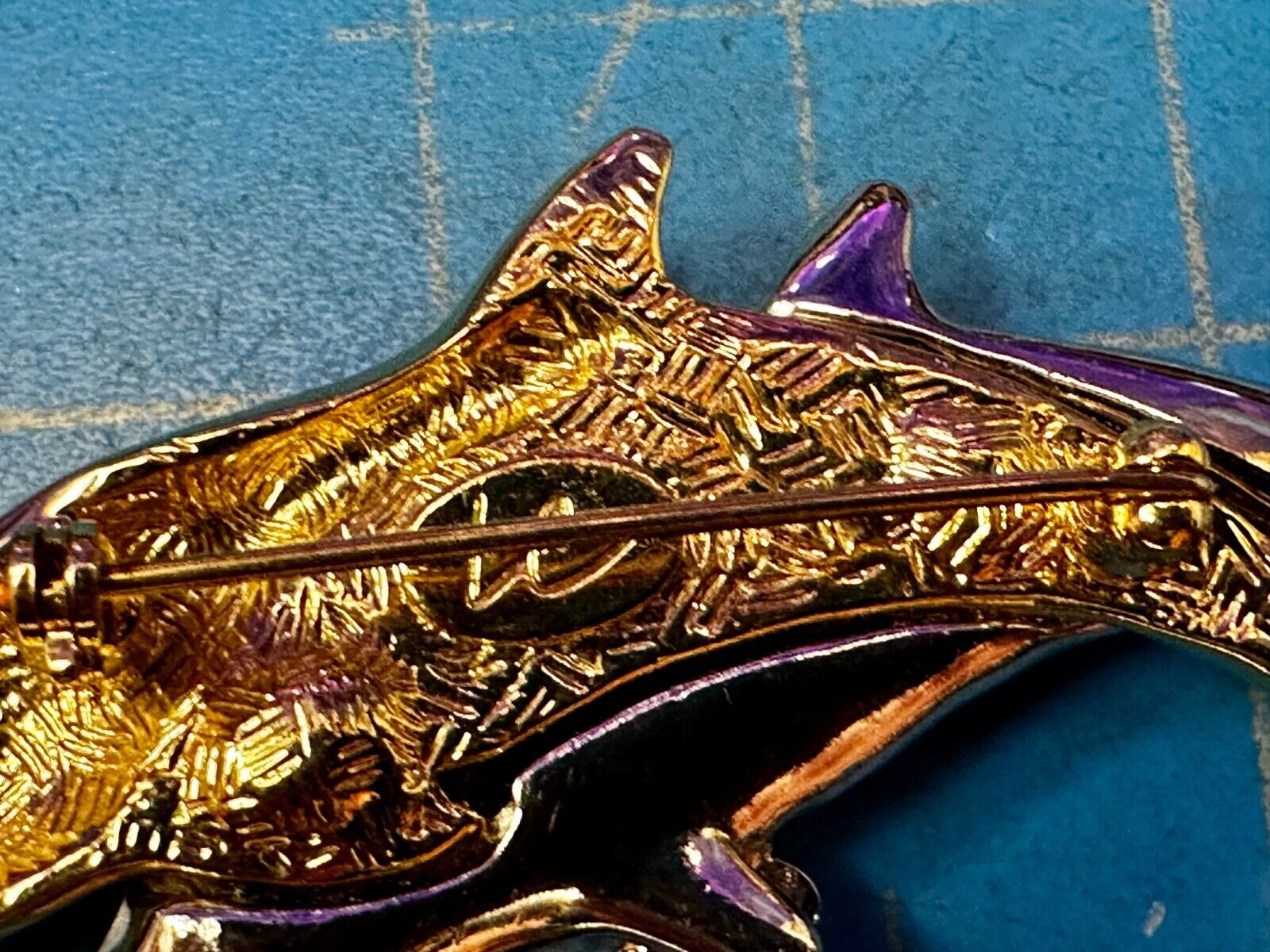 Two Dolphin's Figural Silver & Gold Tone Vintage Brooch Pin by Liz Claiborne