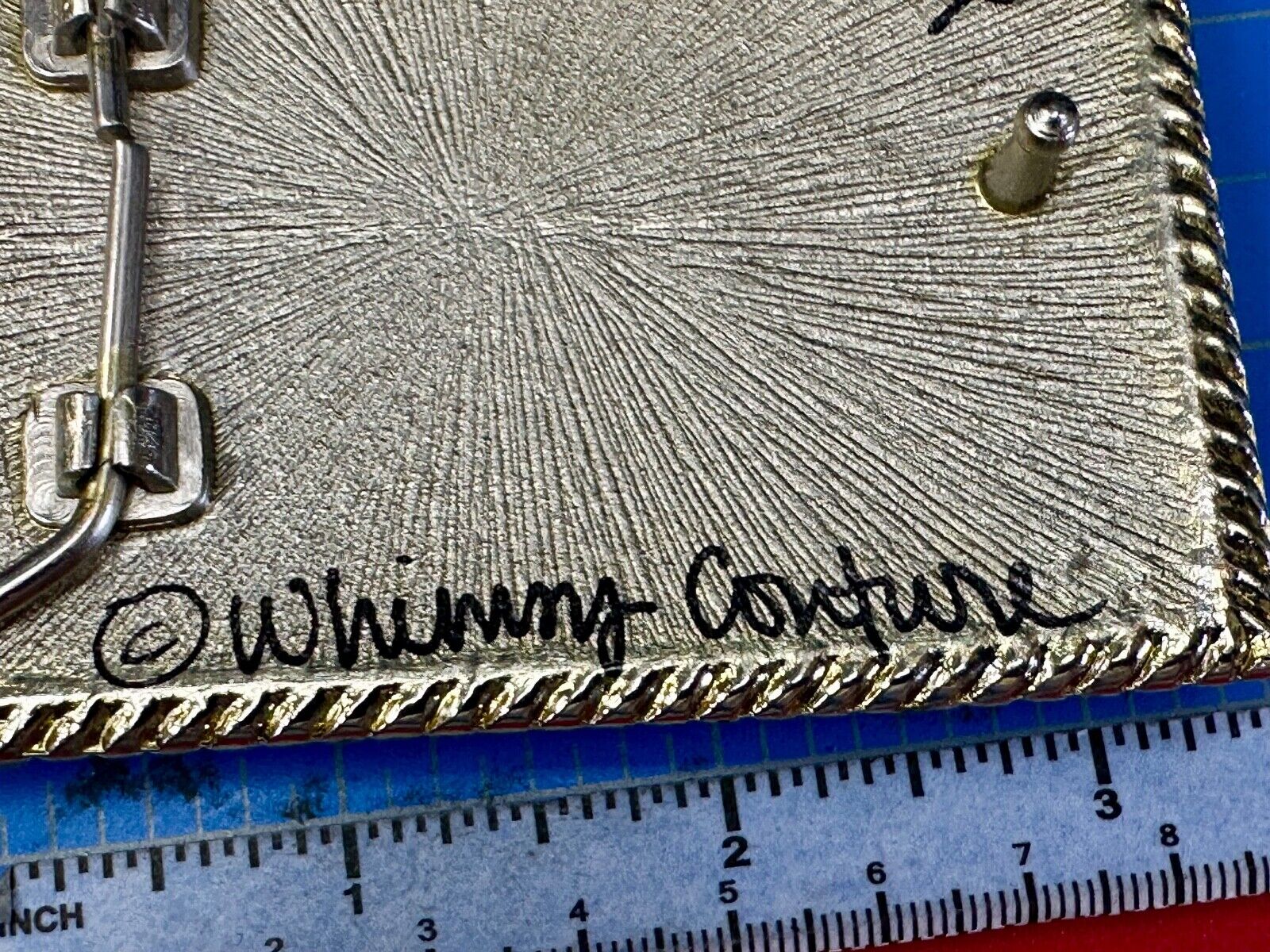 Artisan Whimmg Couture Saints Symbol Fleur de lis Belt Buckle rhinestone accents