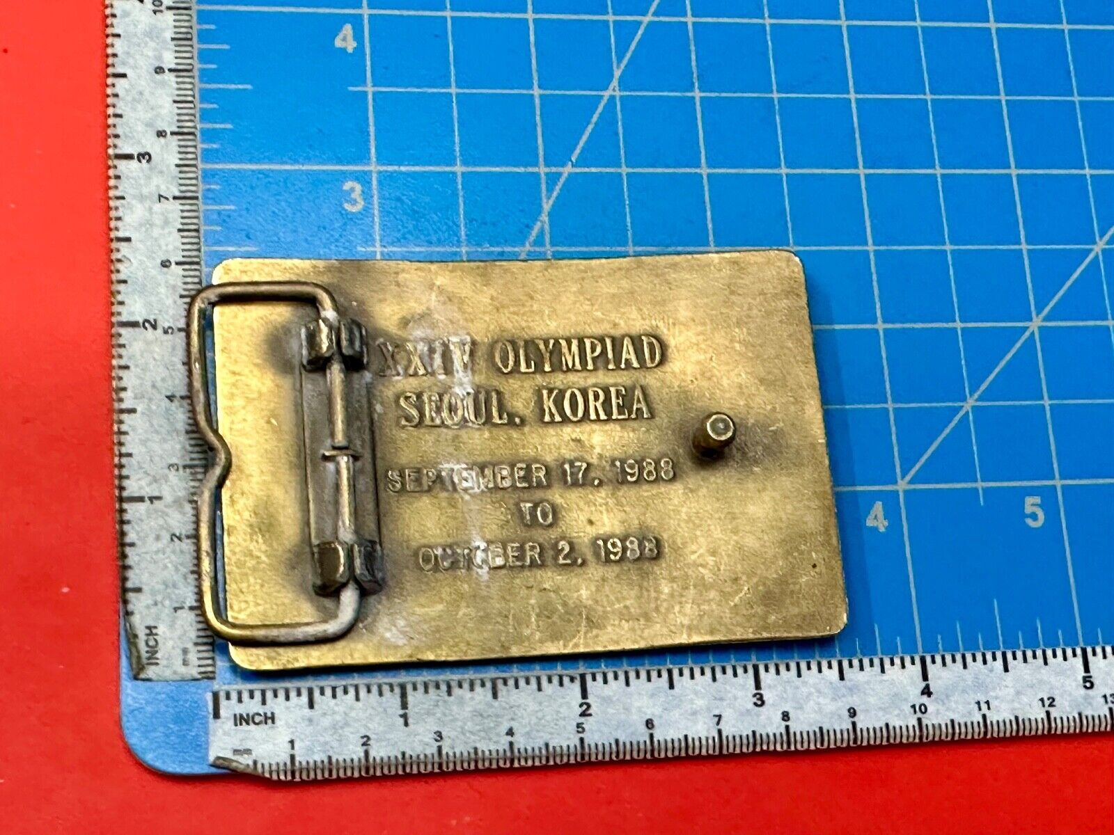 1988 Olympics US Shooting Team USA Belt Buckle Seoul Korea Official Sponsor