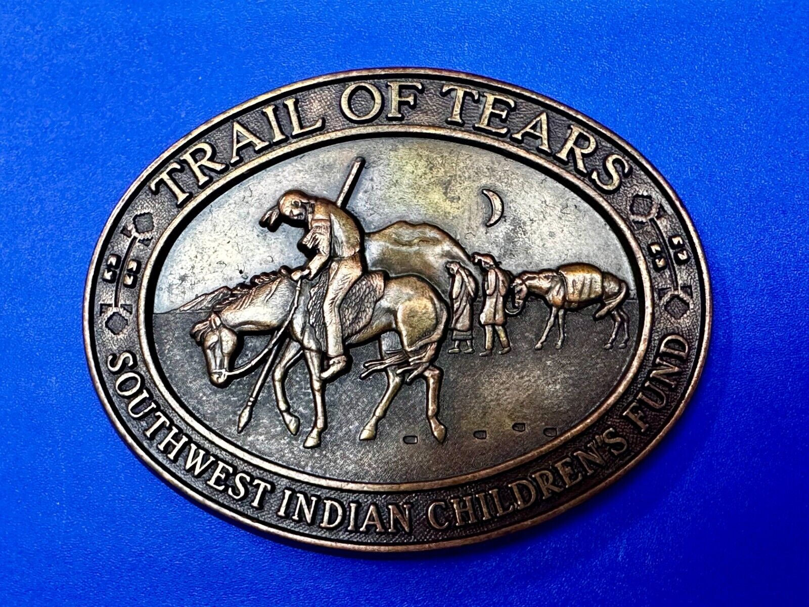Trail of Tears Southwest Indian Children's Fund Vintage numbered Belt Buckle