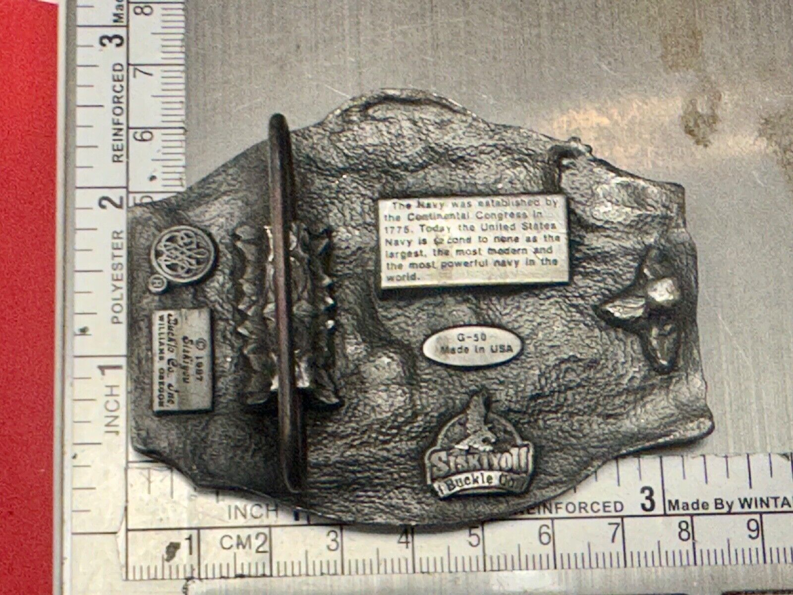 United States Navy USA Continental Congress Vintage 1987 Belt Buckle by Siskiyou