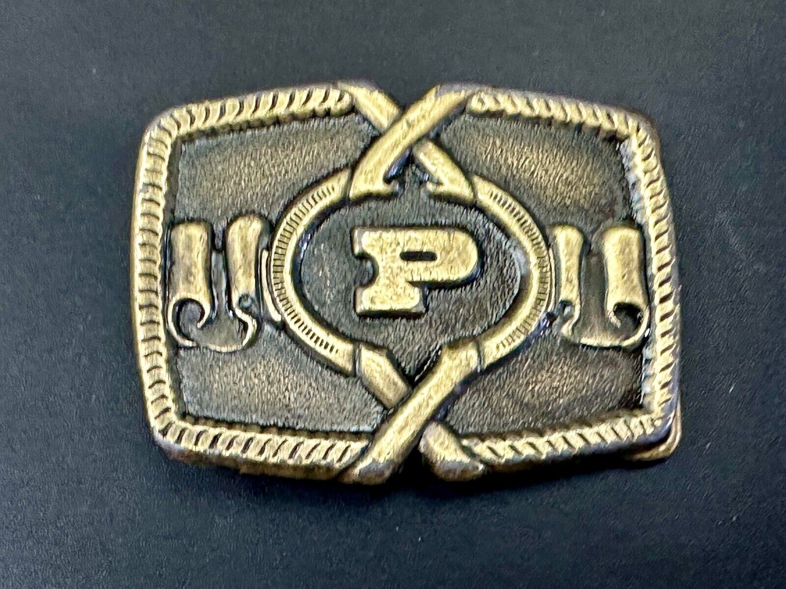 Vintage Letter P - Initial Monogram belt buckle by Oden