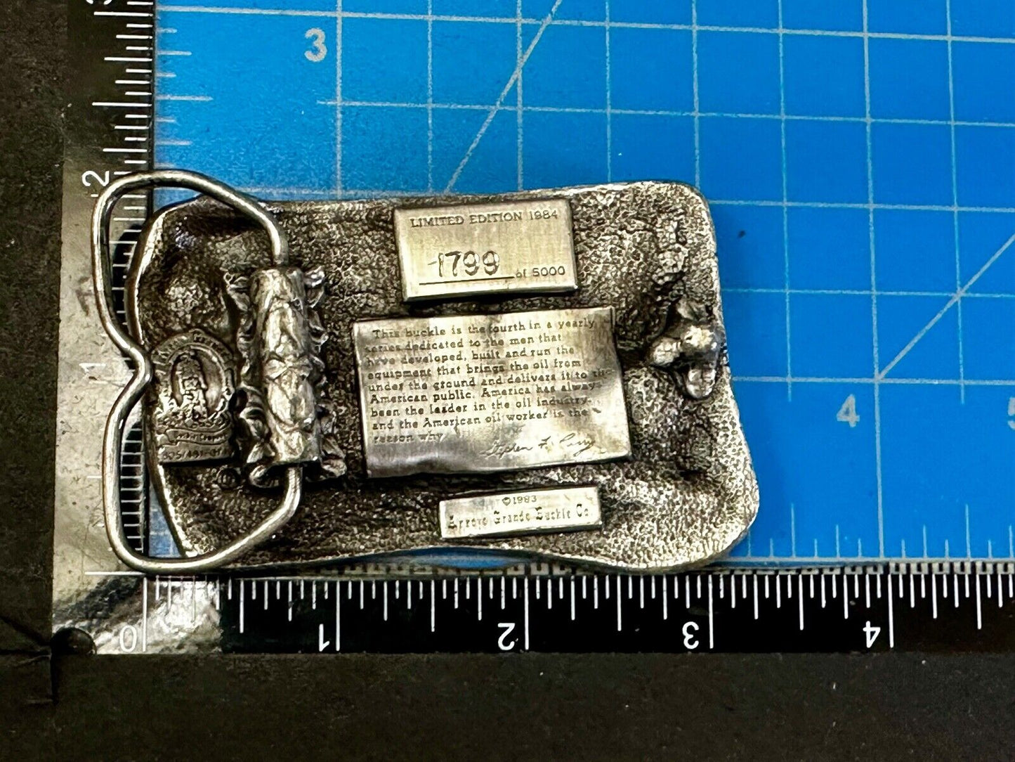 American Oil Worker 1984 Commemorative Arroyo Grande Belt Buckle