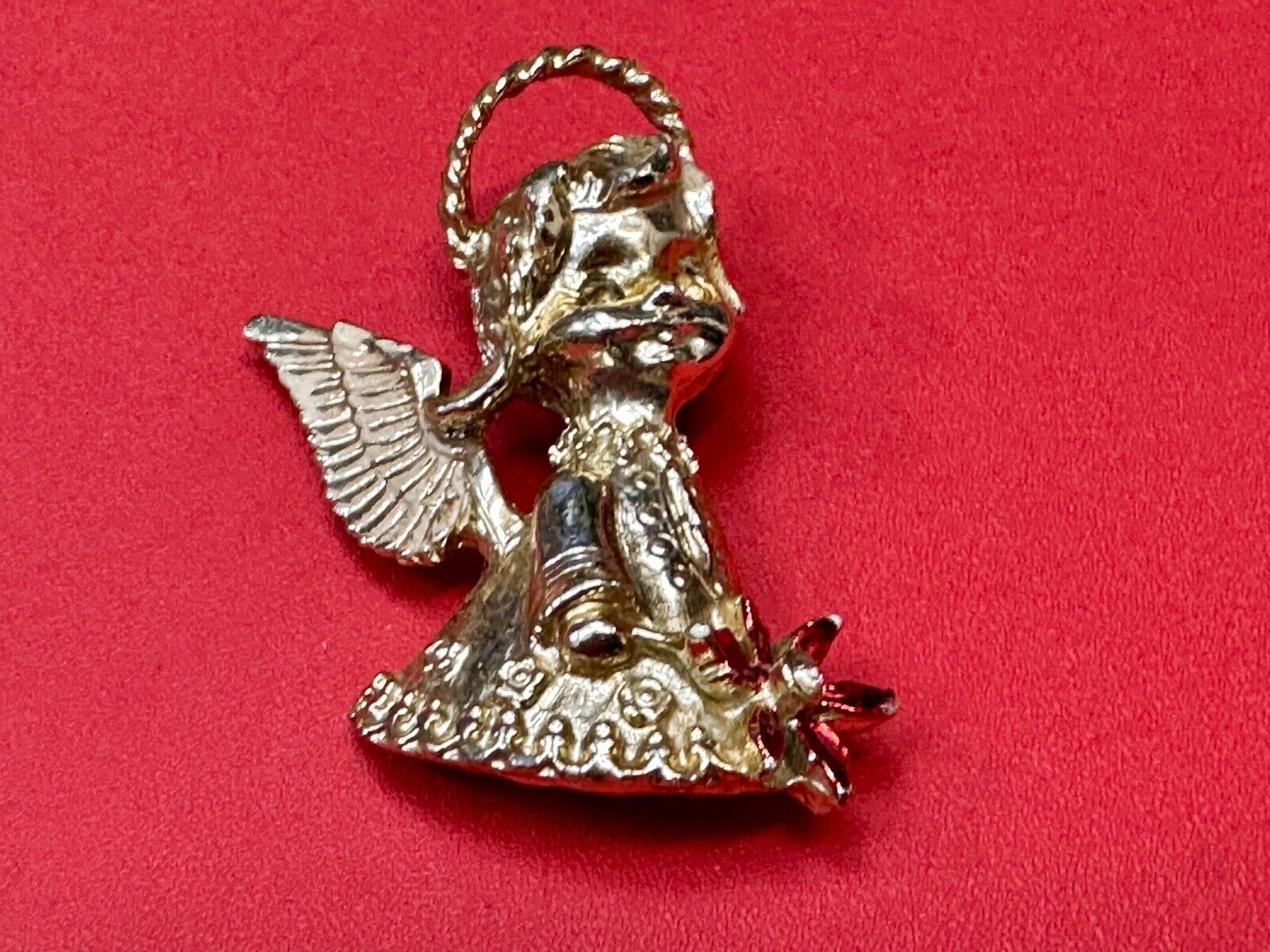 Vintage Little Angel Christmas Child Holiday Gold Tone Brooch Pin GERRY'S