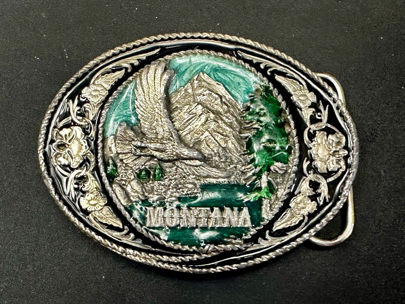 The Great State of Montana Vintage W-5 Siskiyou Eagle Mountain Belt Buckle