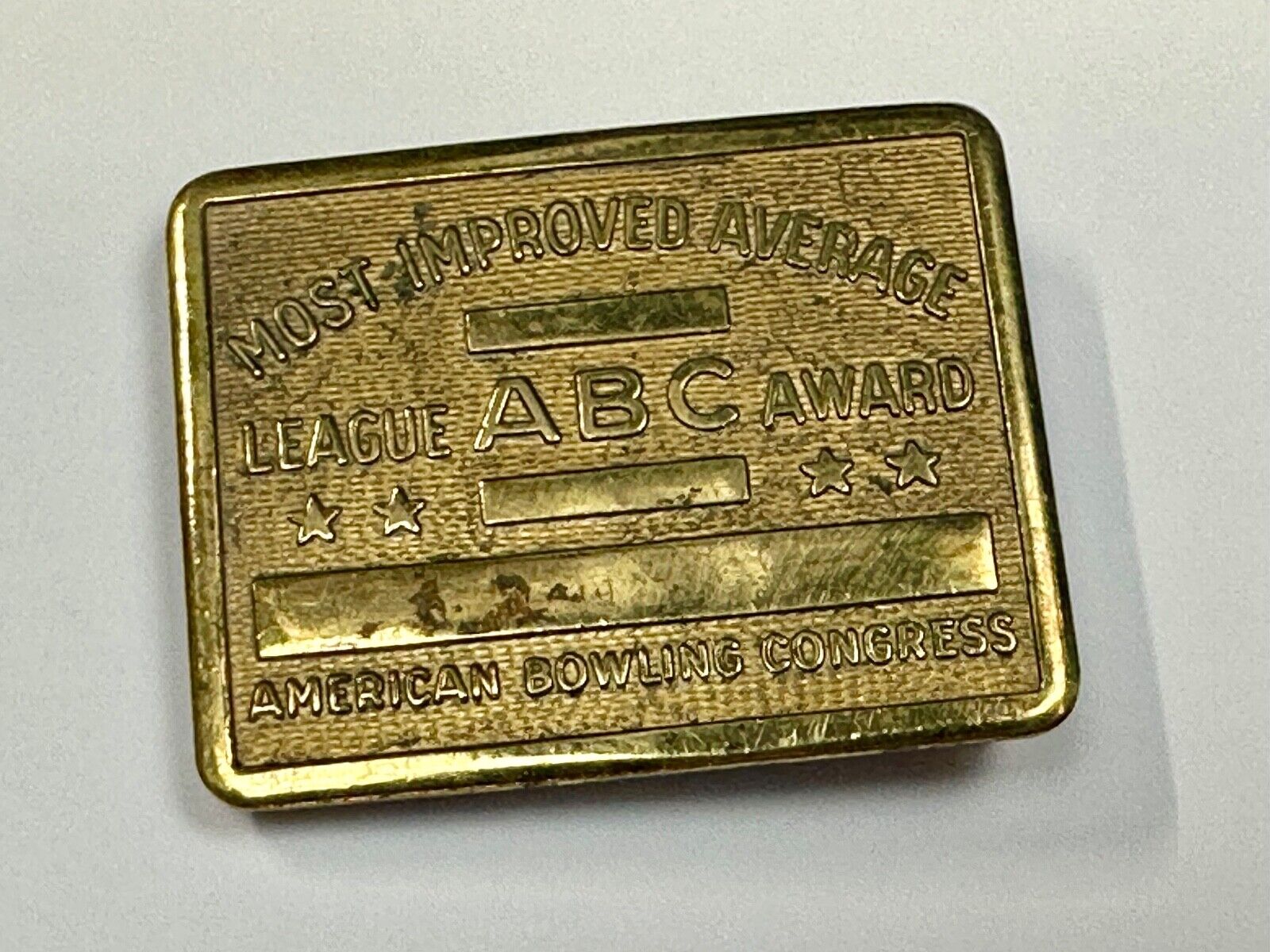 ABC Bowling League Award Vintage Belt Buckle American Congress to engrave