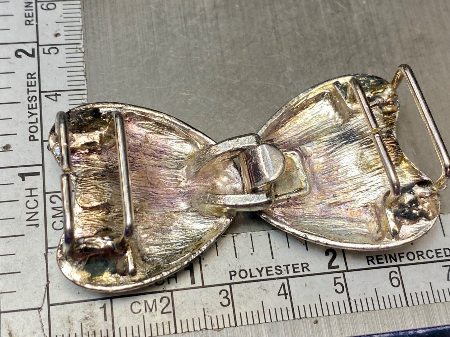 Abstract Bow Tie Shape Two piece Interlocking belt buckle