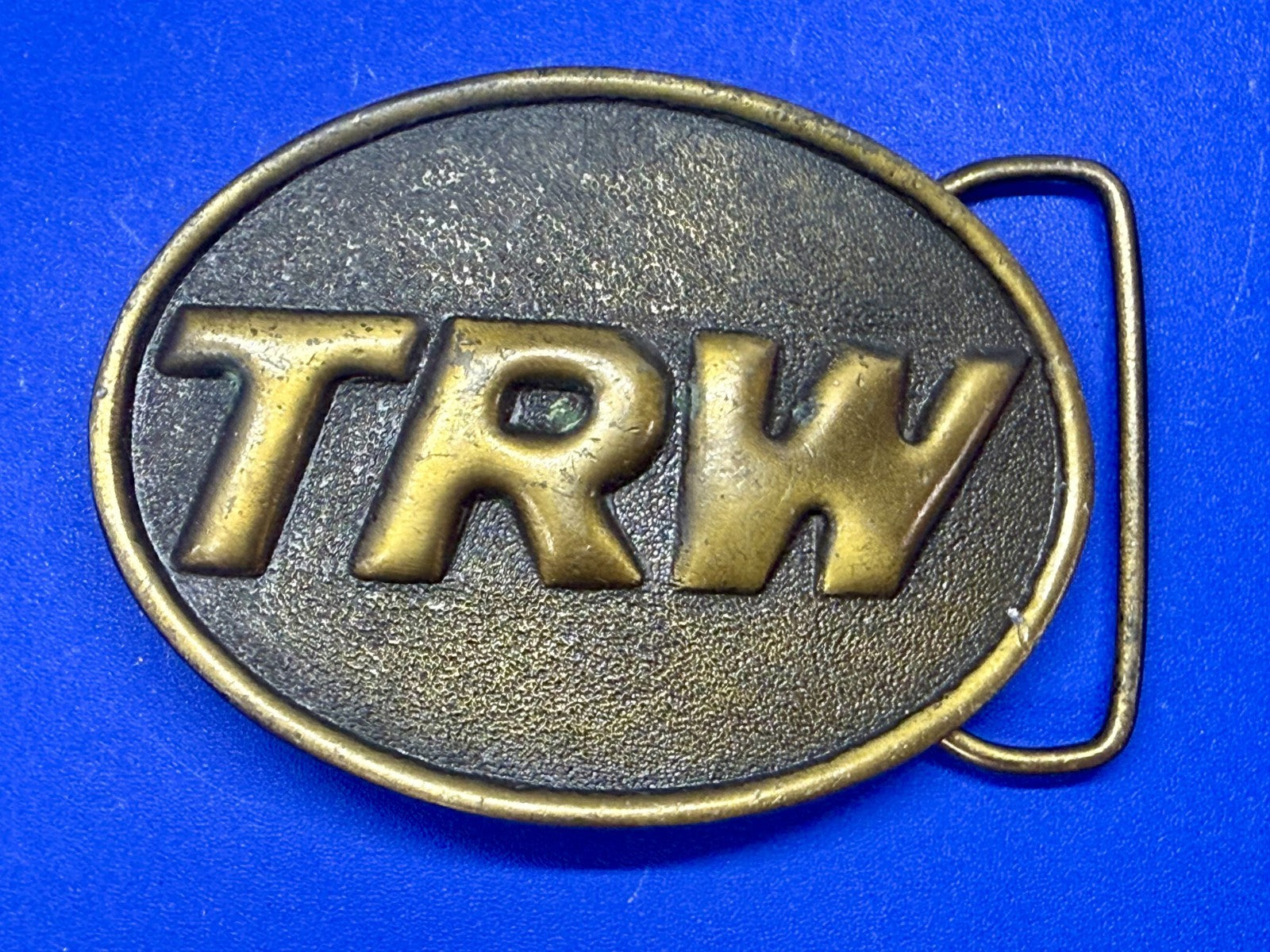 TRW Automotive Parts Advertising Promo Vintage Indiana Metal Craft Belt Buckle