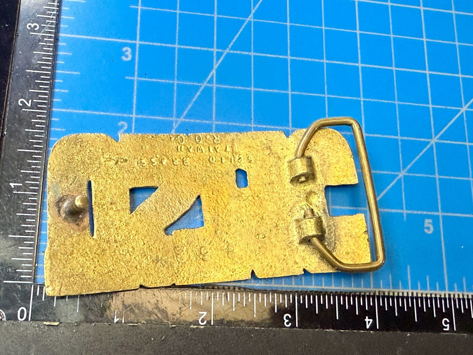 USMC United States Marine Corps Block Letters Military Solid Brass Belt Buckle