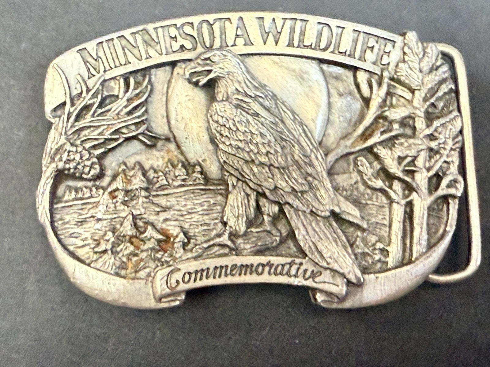 The Bald Eagle Minnesota Wildlife Commemorative 1986 Arrowhead Belt Buckle