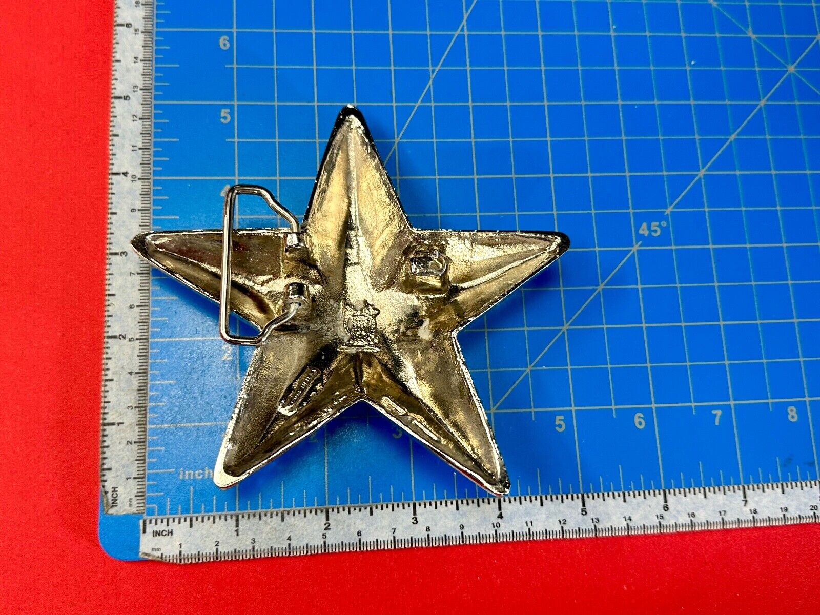 3D STAR dimensional vintage belt buckle by silver star -  missing rhinestone's