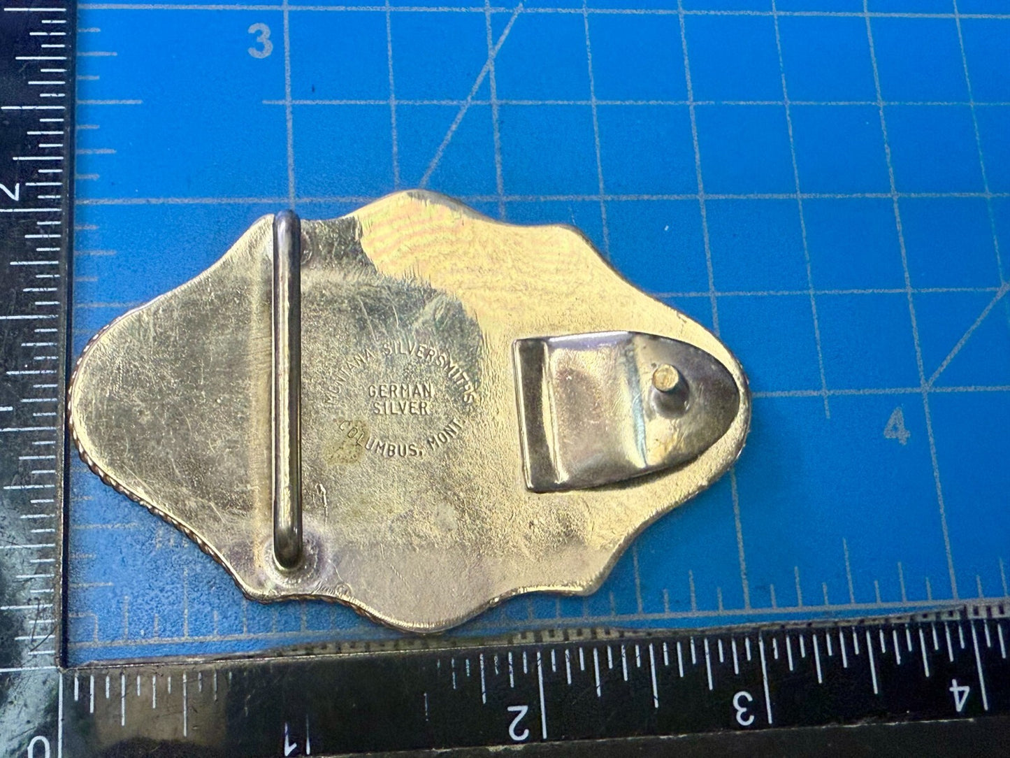 4H Leaf Swirl Ornate German Silver Montana Silversmiths Belt Buckle