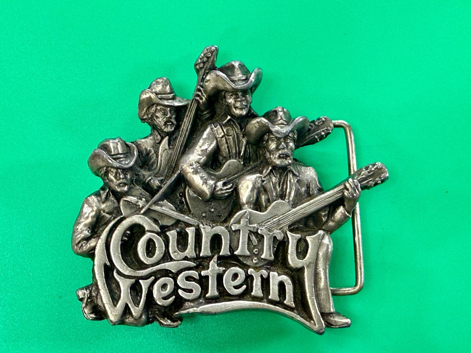 American Country Western Music Musician Vintage 1980 Bergamot Belt Buckle