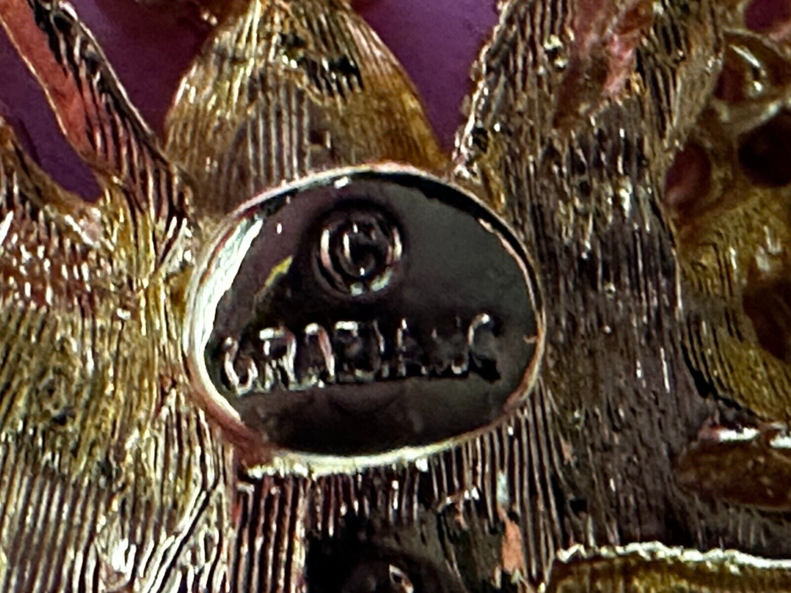 Aurora Borealis Butterfly Jeweled Insect Figural Brooch Pin Signed By Graziano