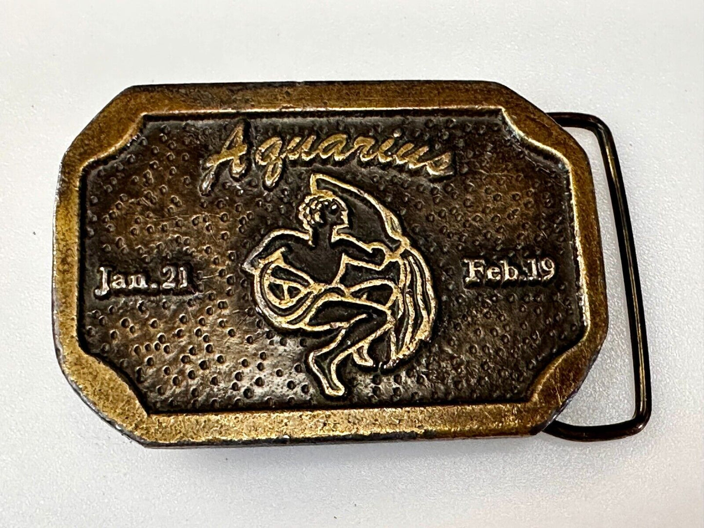 AQUARIUS Jan 21 - Feb 19  Horoscope Astrological Zodiac Cal Metals Belt Buckle