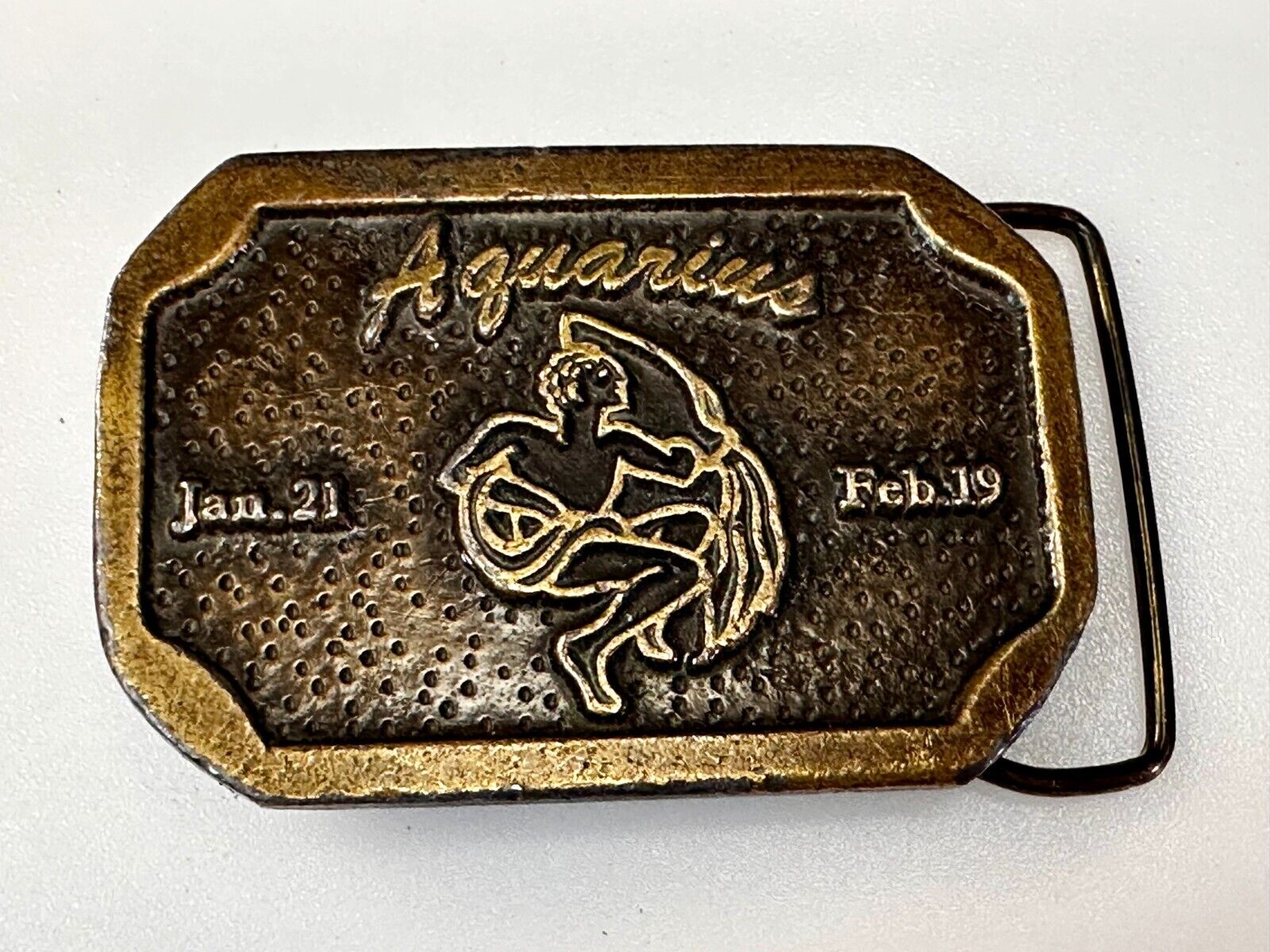 AQUARIUS Jan 21 - Feb 19  Horoscope Astrological Zodiac Cal Metals Belt Buckle