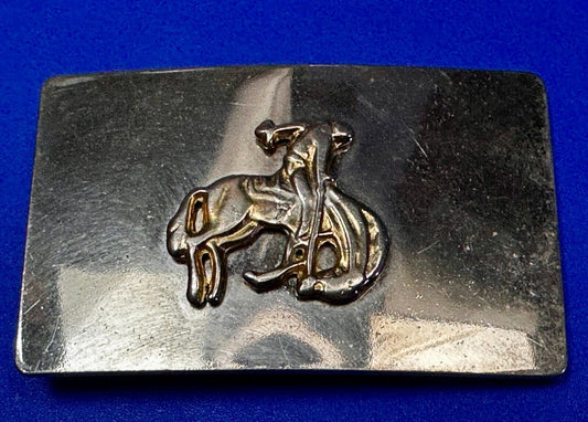 Vintage Cowboy Saddle Bronc Western Reflective Belt Buckle