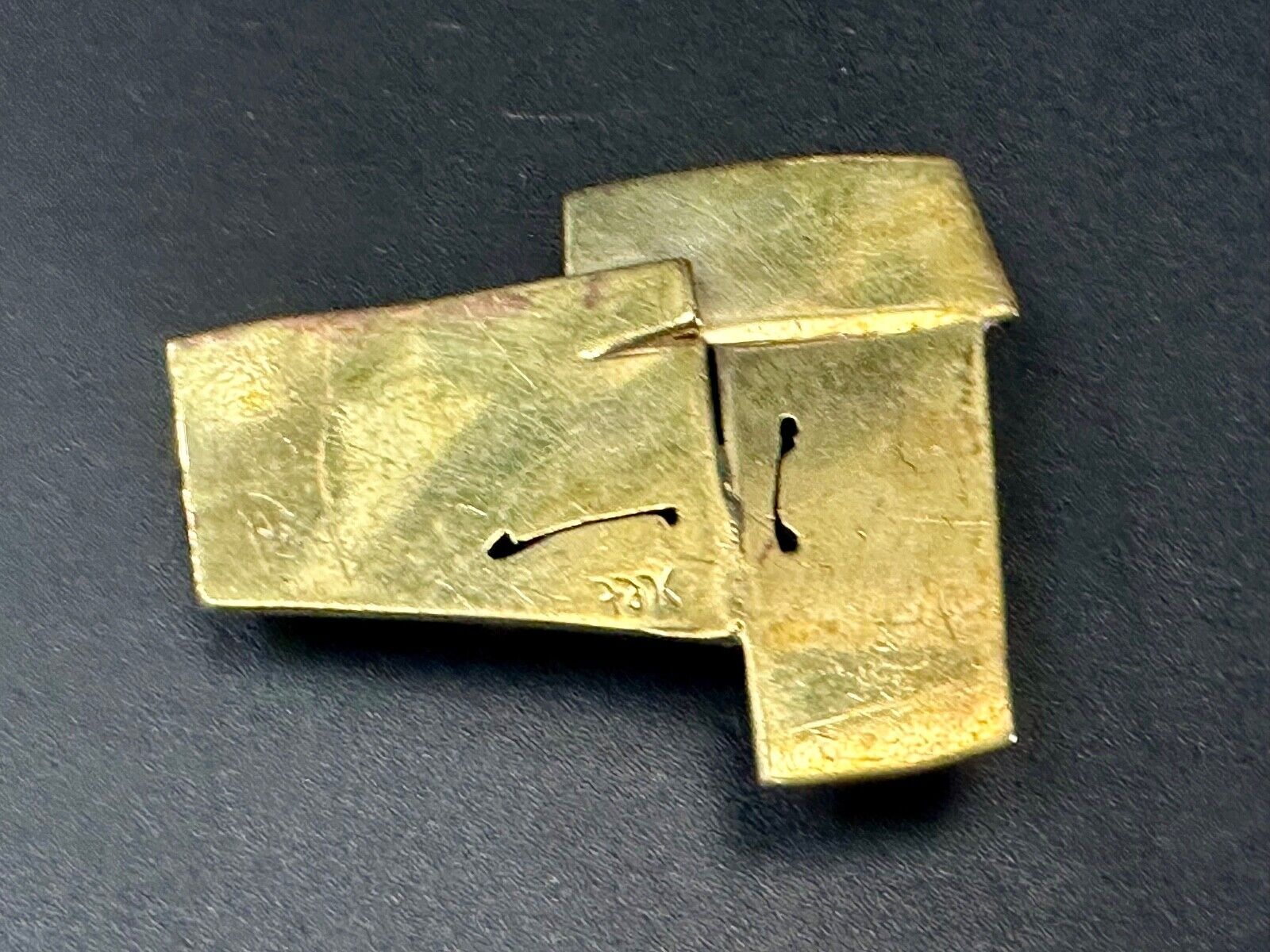 Artisan Brass Abstract Crumpled Paper Art Hippy Belt Buckle