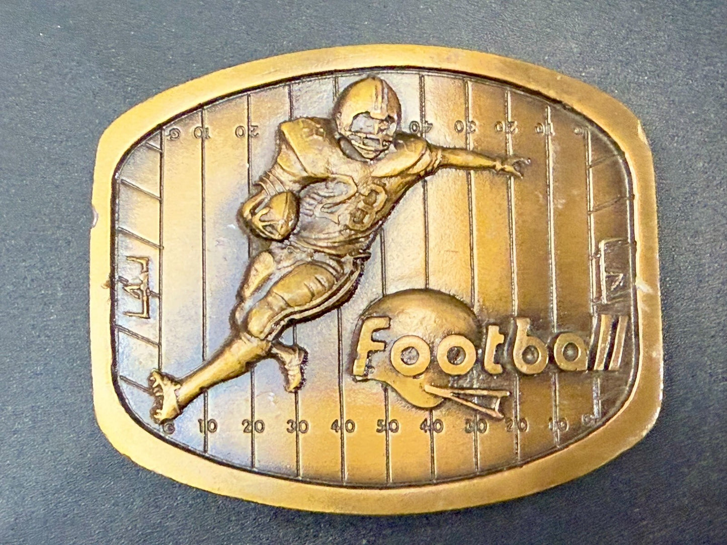 American Sports Football Player Brass Tone VTG 1979 Indiana Metal Belt Buckle