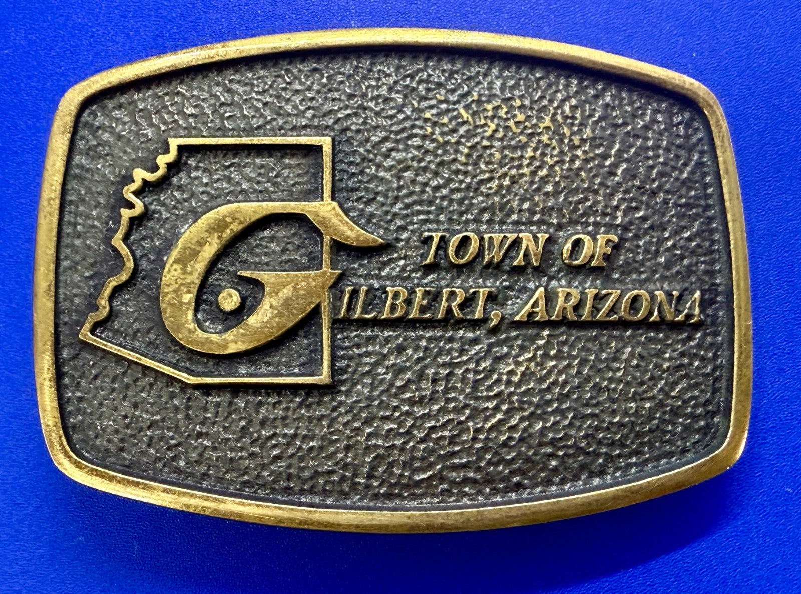 Town of Gilbert Arizona Vintage 1978 Commemorative Solid Brass BTS Belt Buckle