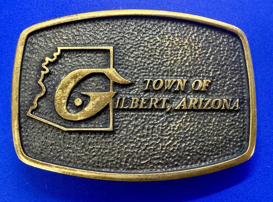 Town of Gilbert Arizona Vintage 1978 Commemorative Solid Brass BTS Belt Buckle