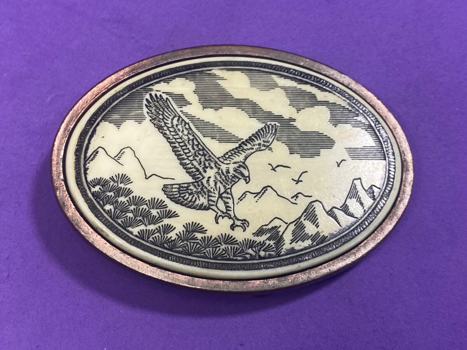 Vintage Hunting Eagle - Claws Out, Diving For Food Belt Buckle 