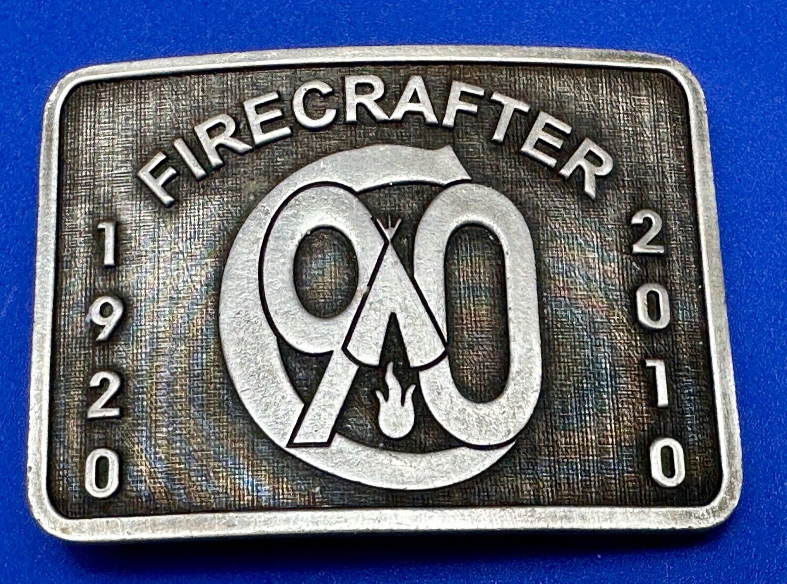 1920 - 2010 Firecracker 90 year celebration belt buckle