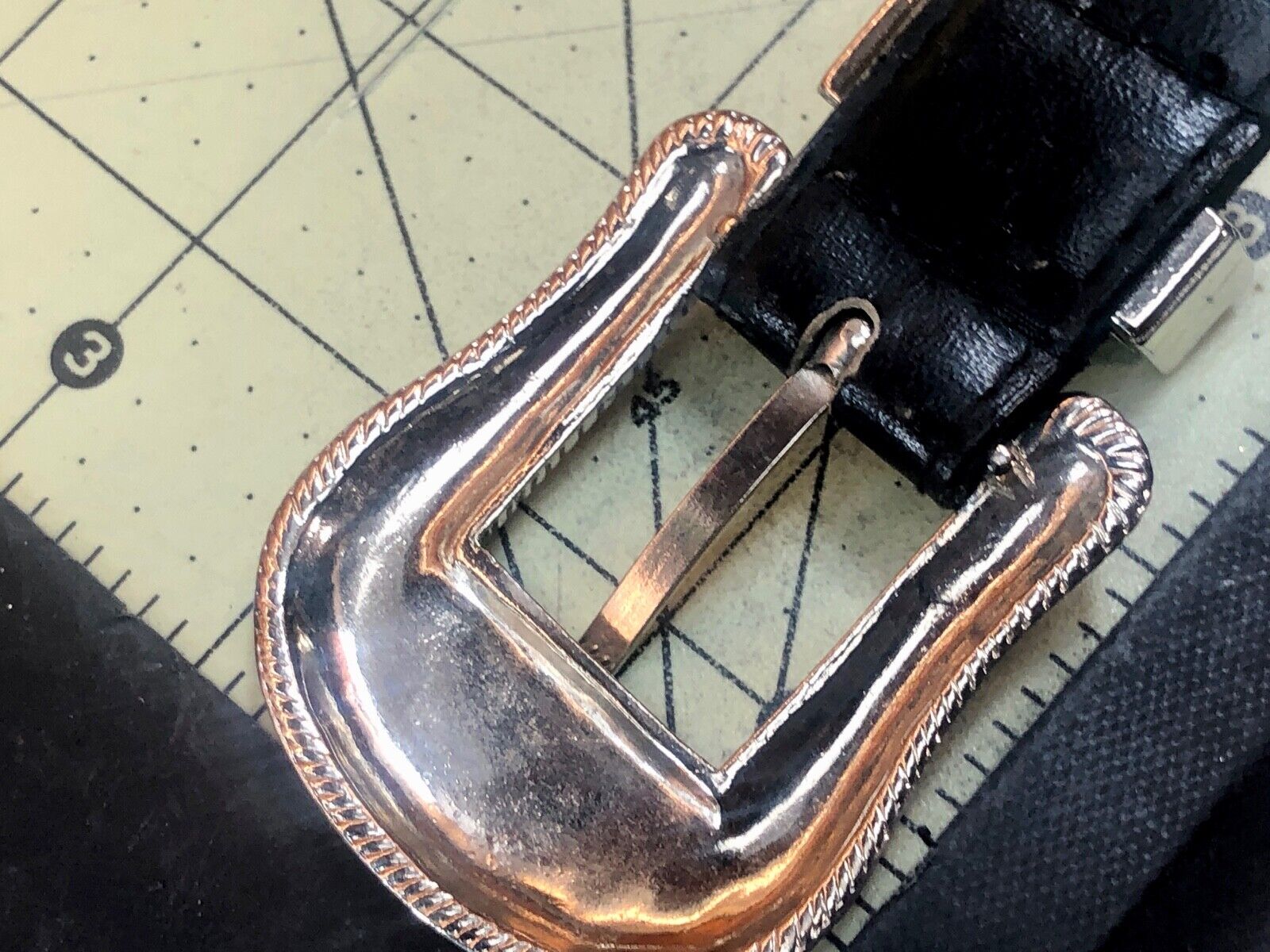 two piece Western Dress belt buckle with flower swirl pattern