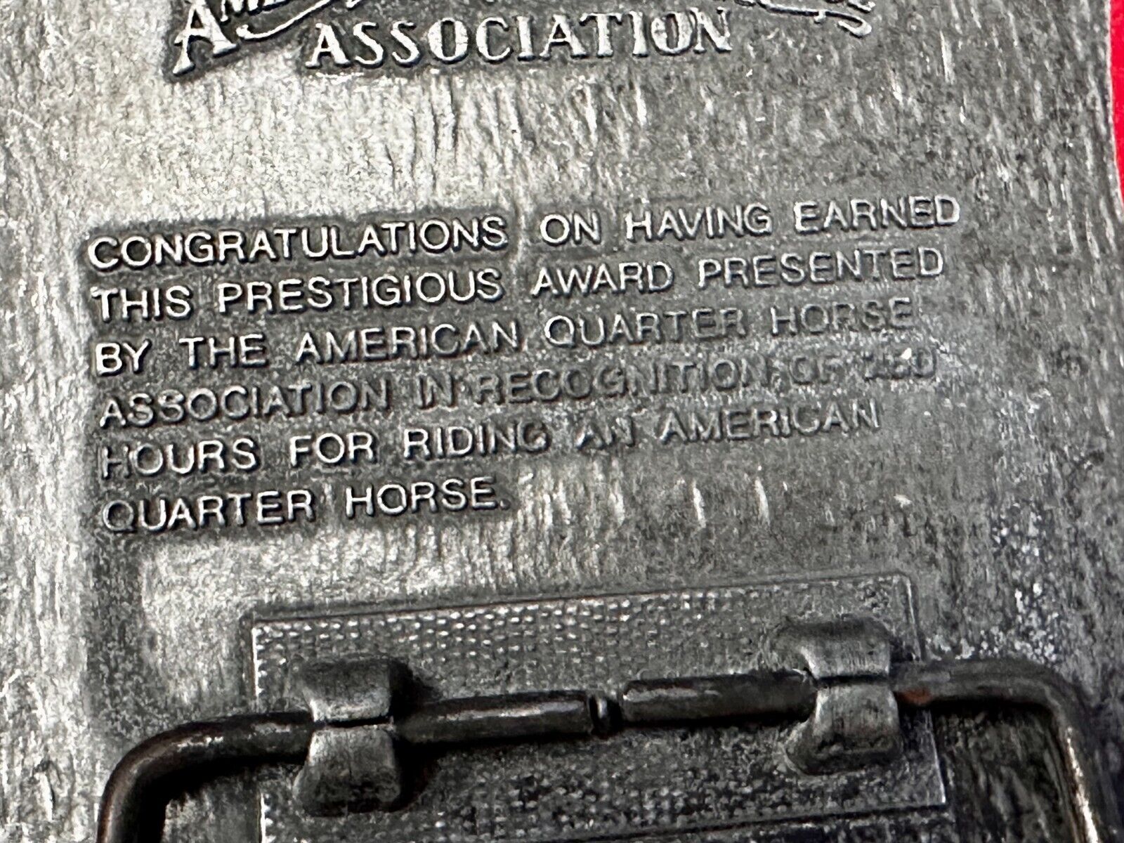 AQHA Horseback Riding Program 250 hours Award Belt Buckle by Quarterhorse