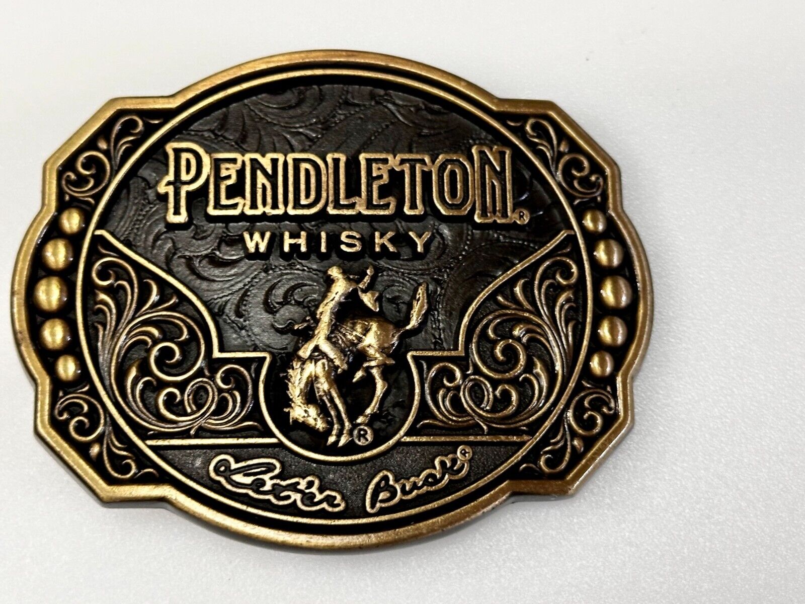 2024 Pendleton Whiskey Leter Buck Rodeo Cowboys Montana Silversmiths Belt Buckle