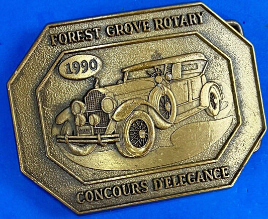 Vintage Forest Grove Rotary belt buckle Concours d'Elegance souvenir cars 