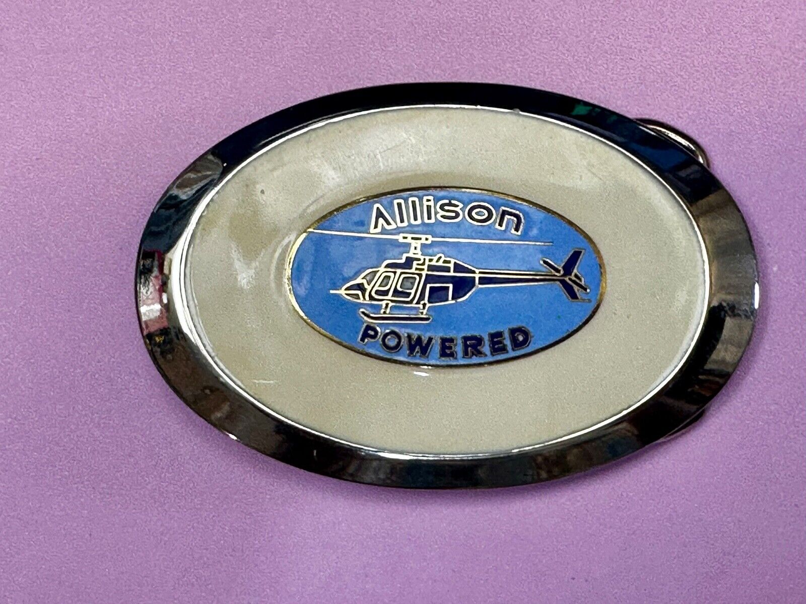 Allison Helicopters Indianapolis Indiana Company Aviation Plane Belt Buckle