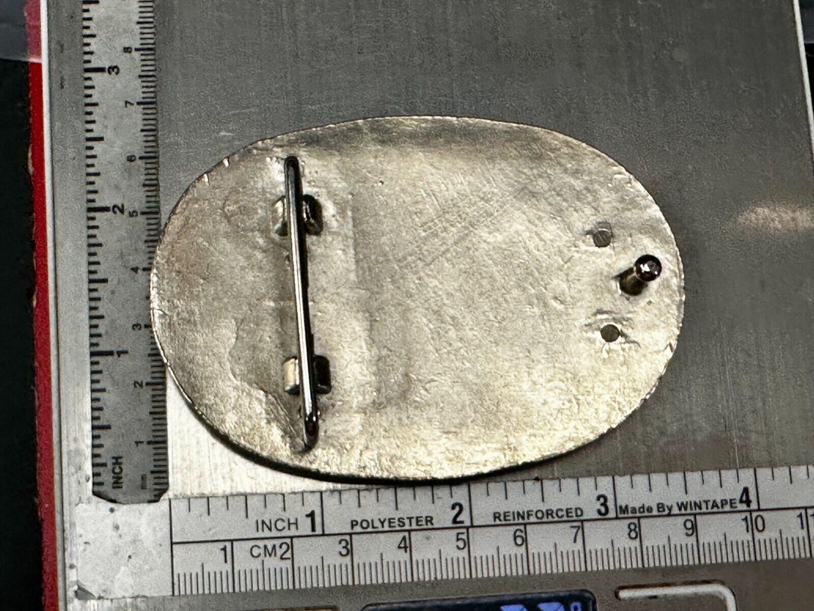 Artisan Made Pink Stones? on silver tone oval western Belt Buckle
