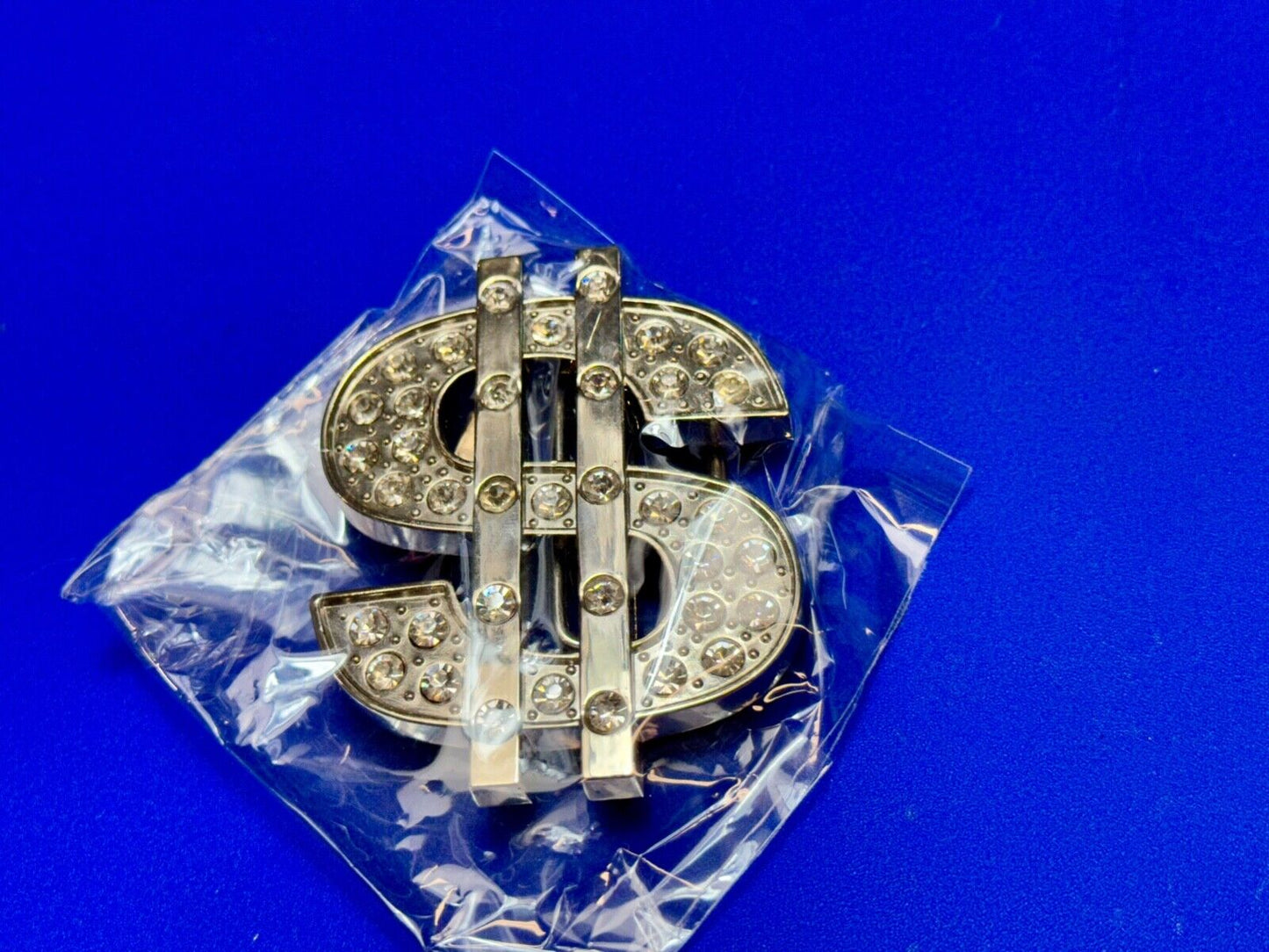 All about the $ - Jeweled Rhinestone covered Dollar Sign money cutout belt buck