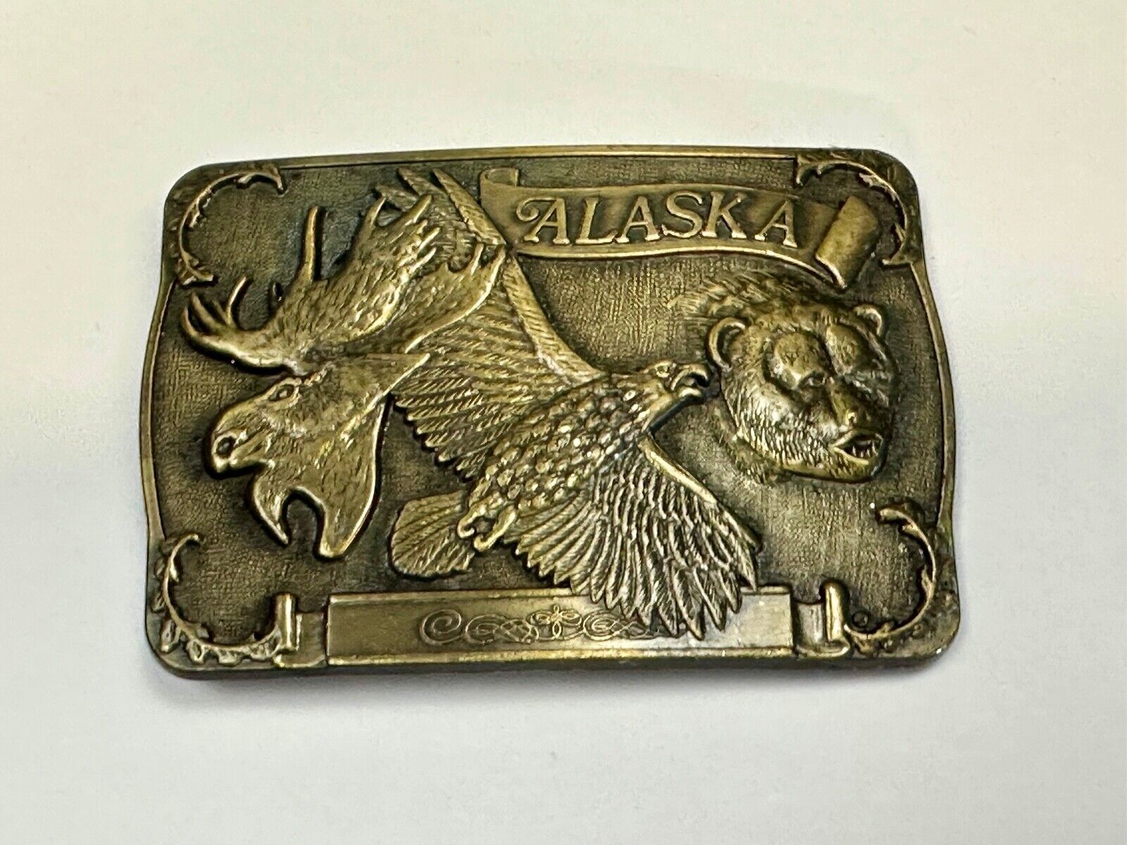 Alaska the great land State Wildlife Commemorative belt buckle. by RJ