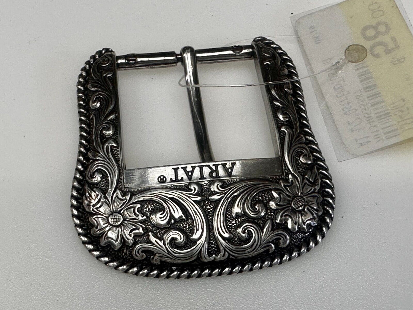 Ariat 2007 Ranger Style Detailed Flower Swirl Rope Outlined Belt Buckle